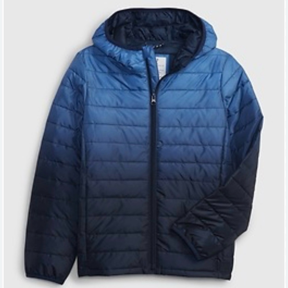 GAP | Ombré blue recycled puffer jacket